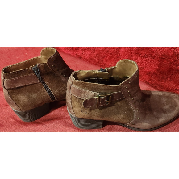 BOC Womens 7.5 Boots Reddish Brown Zipper & Strap Ankle - Picture 3 of 8